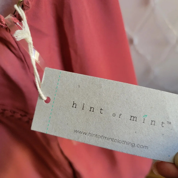 Hint of Mint Boho Tank Top / Lace / Fits Large - Picture 3 of 6